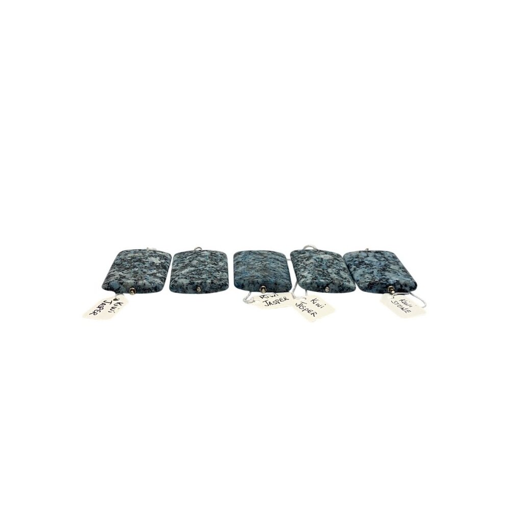 Lot Of 5 Large Kiwi Jasper Stone Pendants (2009) - Picture 9 of 9